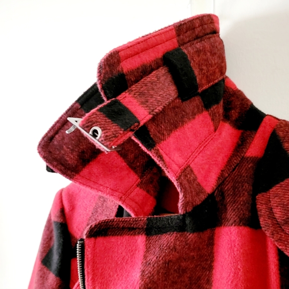Hydraulic Buffalo Plaid Asymmetrical Blend Moto Jacket Size L - Picture 10 of 15